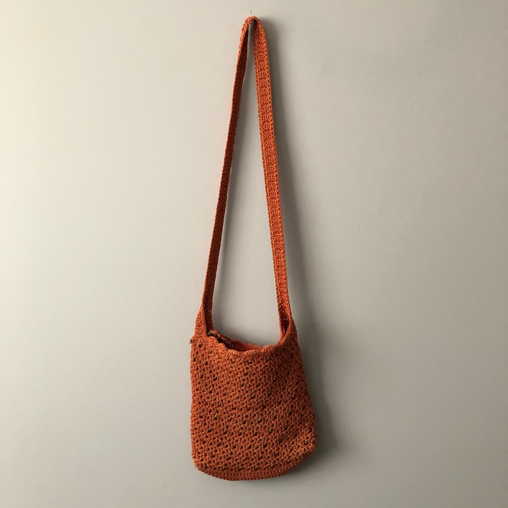 ♥️ THE SAK Orange Beaded Cross-Body Bag